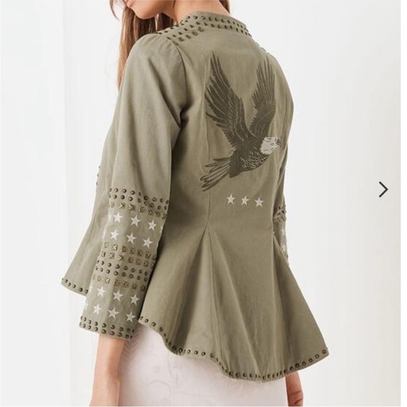 Spell and the Gypsy Collective Eagleback Matinee Jacket NWT KHAKI ARMY GREEN S - Picture 3 of 16